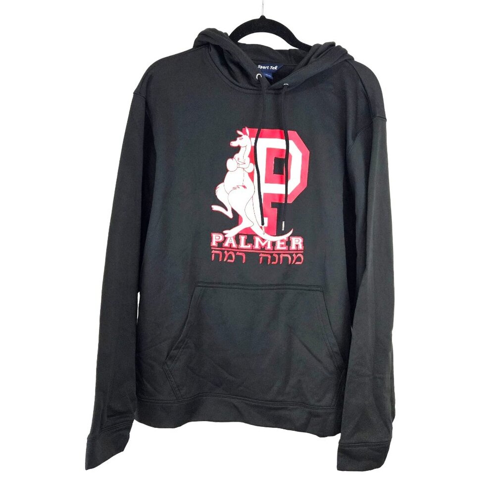 Sport-Tek Palmer Kangaroo Mens Hooded Sweatshirt Black Hooded Pullover Size L